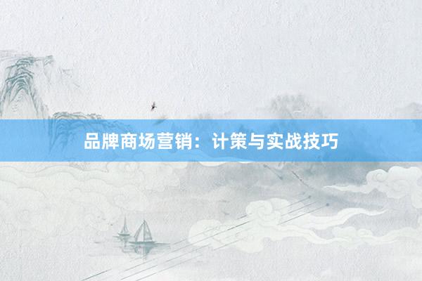 品牌商场营销：计策与实战技巧